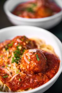 Spaghetti and meatballs