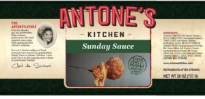 antones sunday sauce packaging